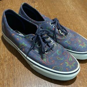 Vans Paisley Canvas Sneakers - Blue and Green